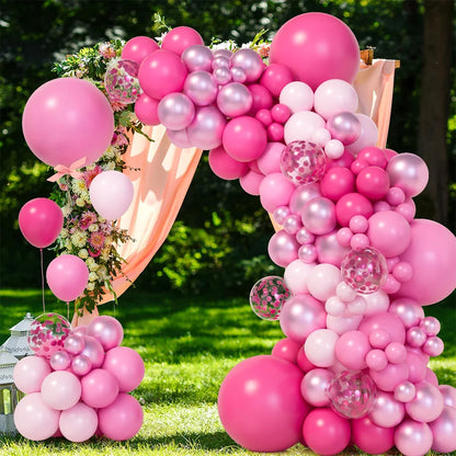 Pink Red Balloon Garland Arch Kit Happy Birthday Party Decoration Kids Wedding Birthday Balloon Latex Baloon Baby Shower Decor
