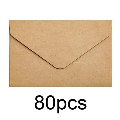 20/40/80PCS Classical White Black Kraft Blank Mini Paper Window Envelopes Wedding Invitation Envelope Gift Envelope