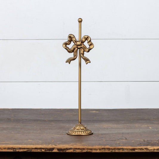 Gold Wreath Stand with Bow – 15.25" & 18.25" Sizes