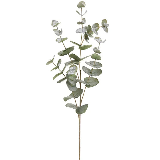 34" Snowed Eucalyptus Spray | Frosted Winter Greenery