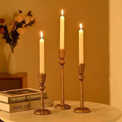 Antique Brass Cast Iron Taper Candle Holders – Set the Mood Instantly