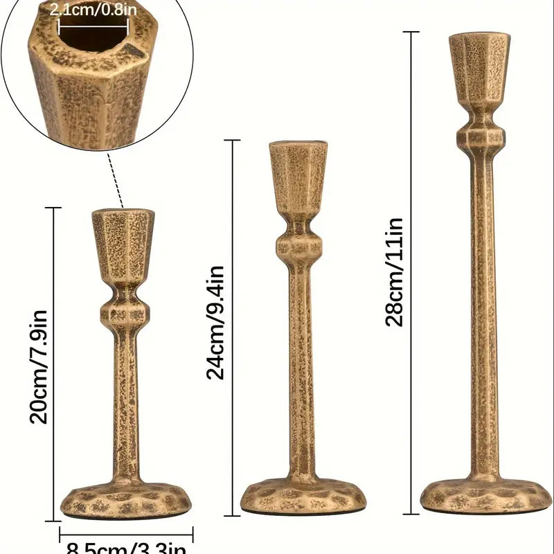Antique Brass Cast Iron Taper Candle Holders – Set the Mood Instantly