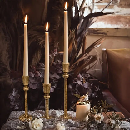 Antique Brass Cast Iron Taper Candle Holders – Set the Mood Instantly