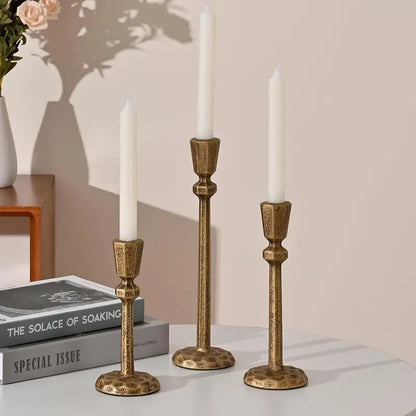 Antique Brass Cast Iron Taper Candle Holders – Set the Mood Instantly