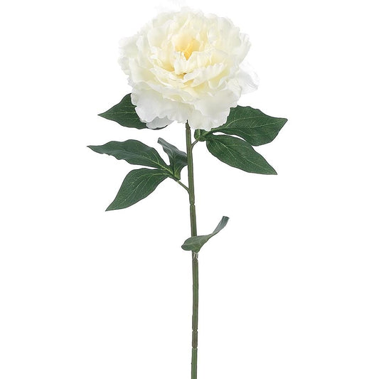White Peony Spray 26" - Single Stem Artificial Flower