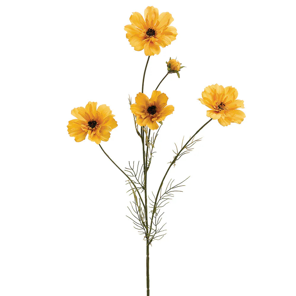 Yellow Cosmos Spray 32" - Single Stem Artificial Flower
