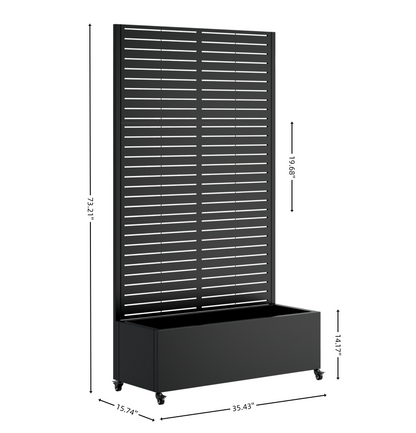 Metal Planter Box with Trellis - Raised Garden Bed with Wheels