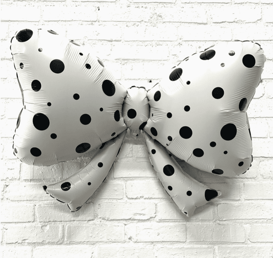 Black & White Polka Dot Bow Balloon – 40"