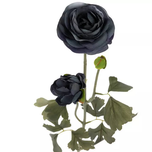 Blue 2 Head Ranunculus Stem 28.75" - Artificial Flower