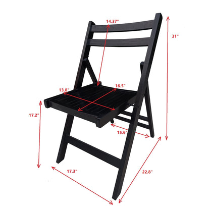 Foldable Solid Wood Special Event Chair Set - Set of 4 (Multiple Colors)