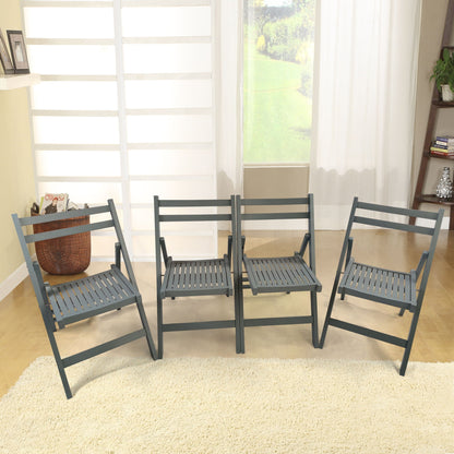 Foldable Solid Wood Special Event Chair Set - Set of 4 (Multiple Colors)