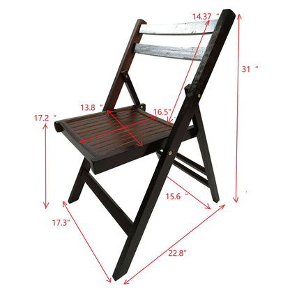 Foldable Solid Wood Special Event Chair Set - Set of 4 (Multiple Colors)