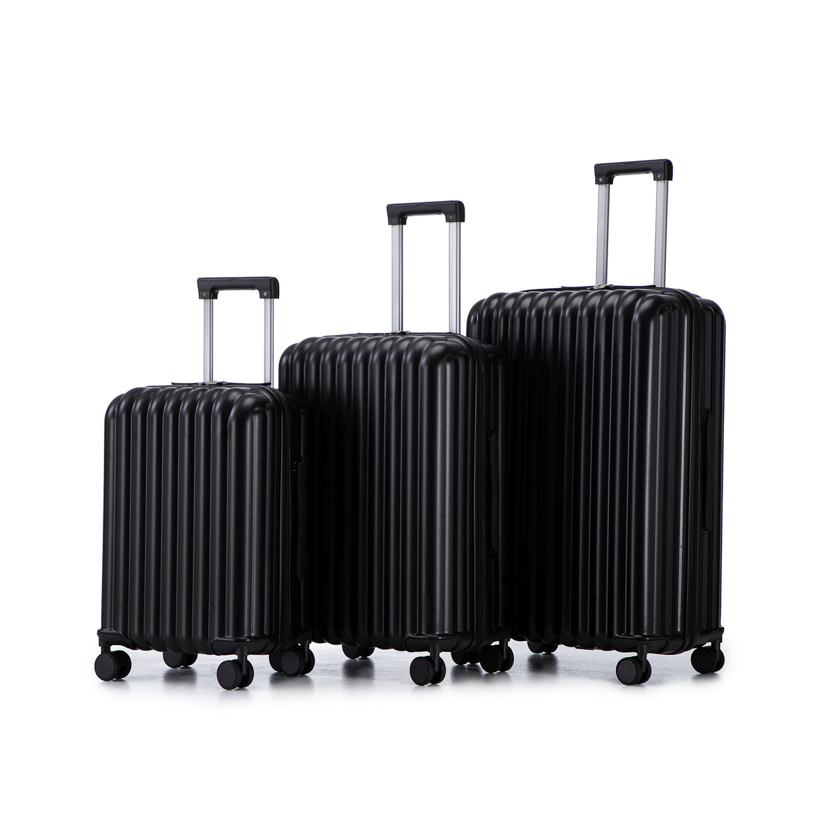 3 Piece ABS Spinner Wheel Luggage Set in Black