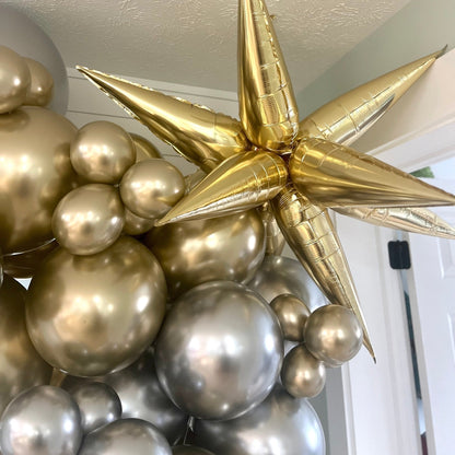 Classic Glitz & Glam Silver & Gold Balloon Arch – 8ft