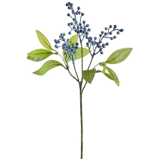 Laurel Leaf Spray with Berry 16" - Artificial Greenery