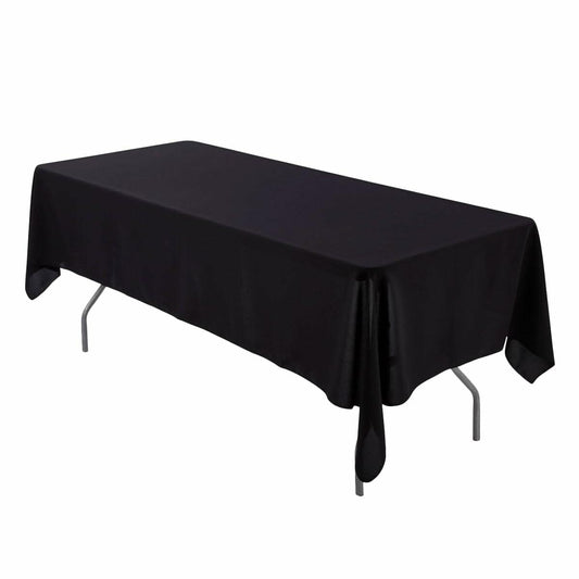 Leading Linens 2-Pack Black 60x126" Polyester Tablecloth – Washable & Durable
