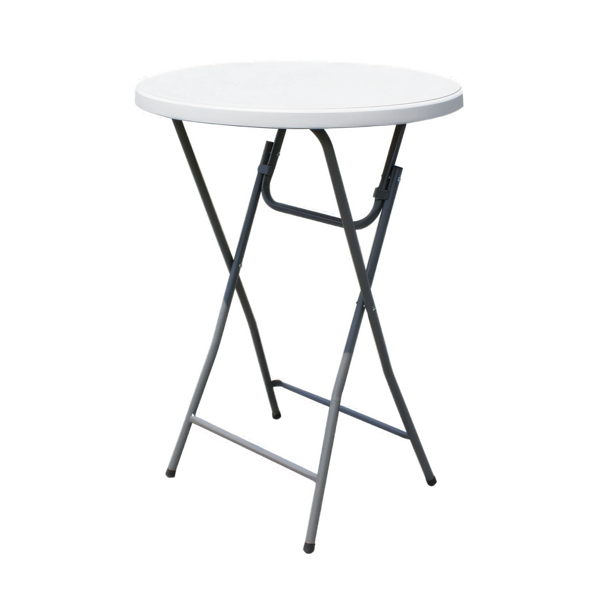 Omcan USA 41595 Round Bar-Height Folding Table, 32 in Dia. x 43 in H, Steel Tube Frame, HDPE Plastic Top