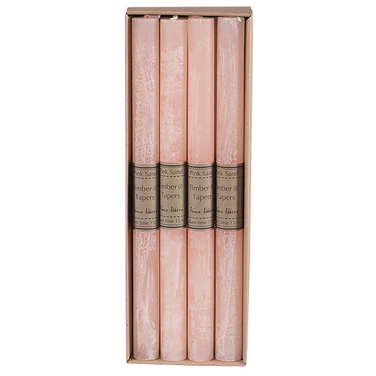Pink Sand Timber Taper Candle - Single